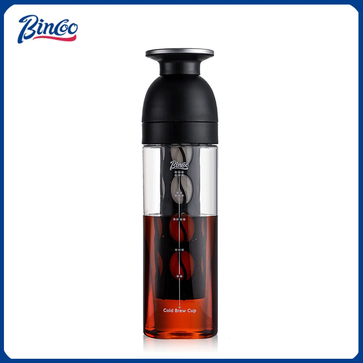 

Портативная чашка для холодного пивоварения Bincoo, пищевой тритан, прецизионный фильтр, термостойкий/молодостойкий заполнение, домашний кемпинг, путешествия