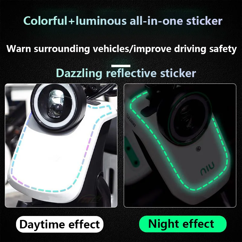 Retrofitting Reflective Stickers Dotted Line Luminous Stickers Suitable For Motorcycle Body Helmets Creative Personality