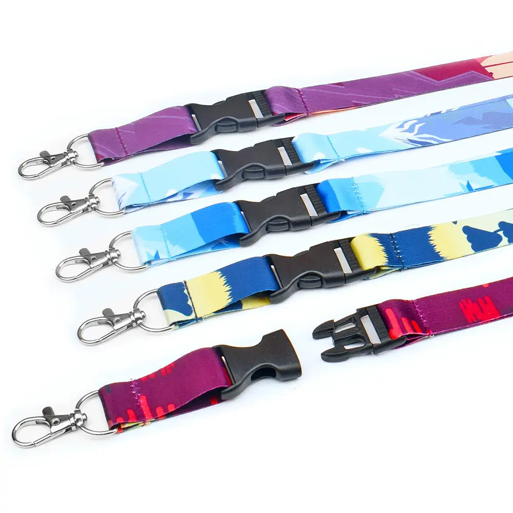 Hot Sale Custom Mobile Phone Key Chain Unique Fabric Polyester Lanyard with Sublimation Logo Personalized for You