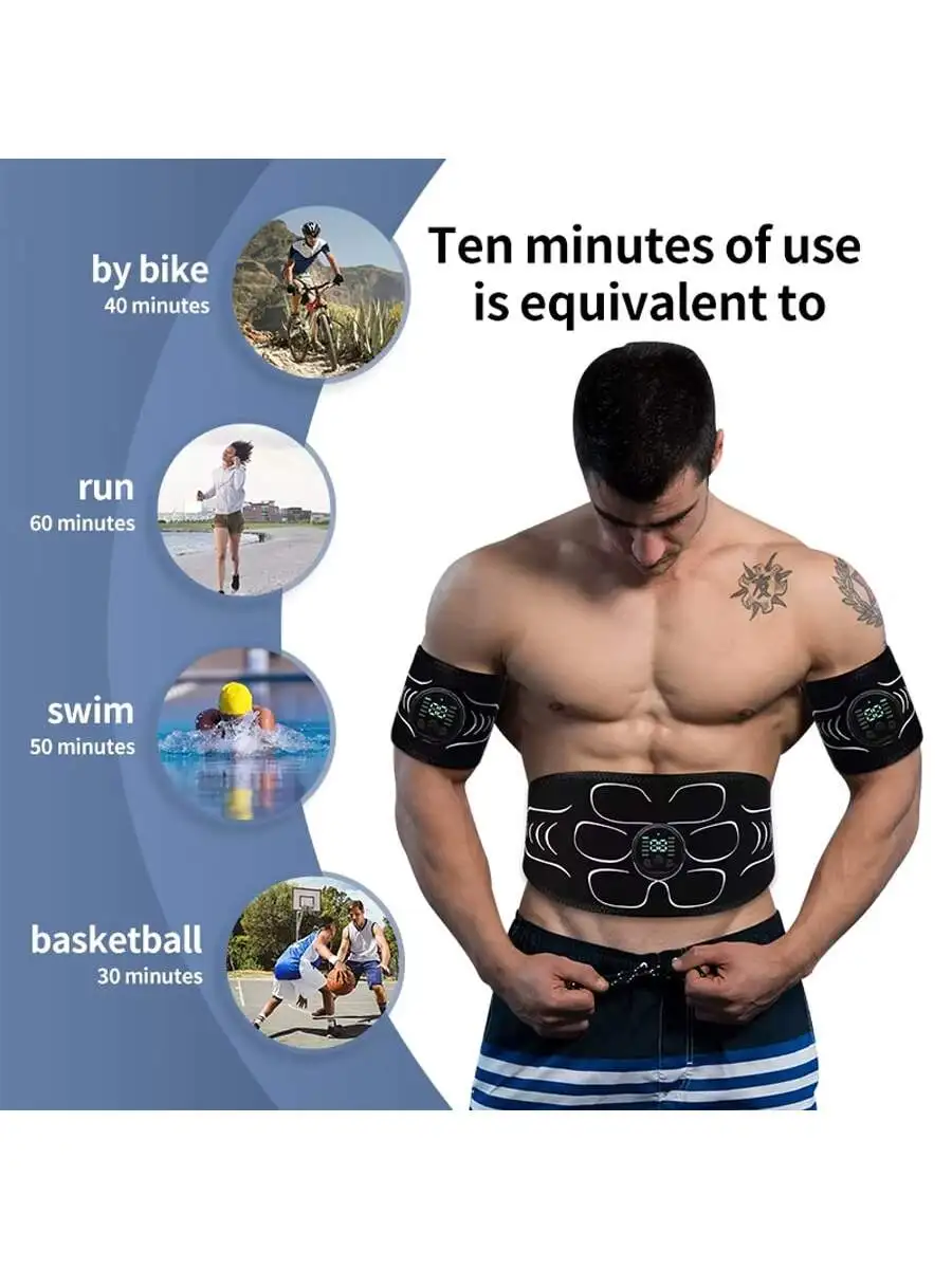 2026 EMS محفز العضلات Abs المدرب تونر عضلات البطن أحزمة التنغيم الإلكترونية جهاز تدليك اللياقة البدنية قابلة للشحن