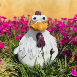 Funny Chicken Fence Decor Statues Resin Garden Farm Yard Chicken Hen Sculpture Art Craft Courtyard Housewarming Home Decoration