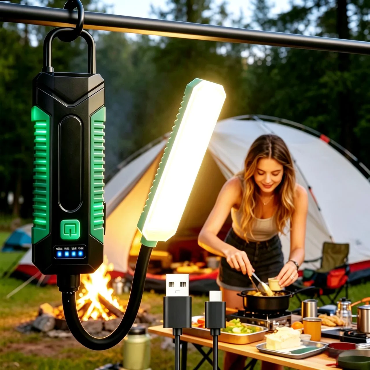 

Rechargeable Magnetic Portable LED Work Light with 360° Flexible Gooseneck Design Hook Work Flashlight Repair Emergency Camping