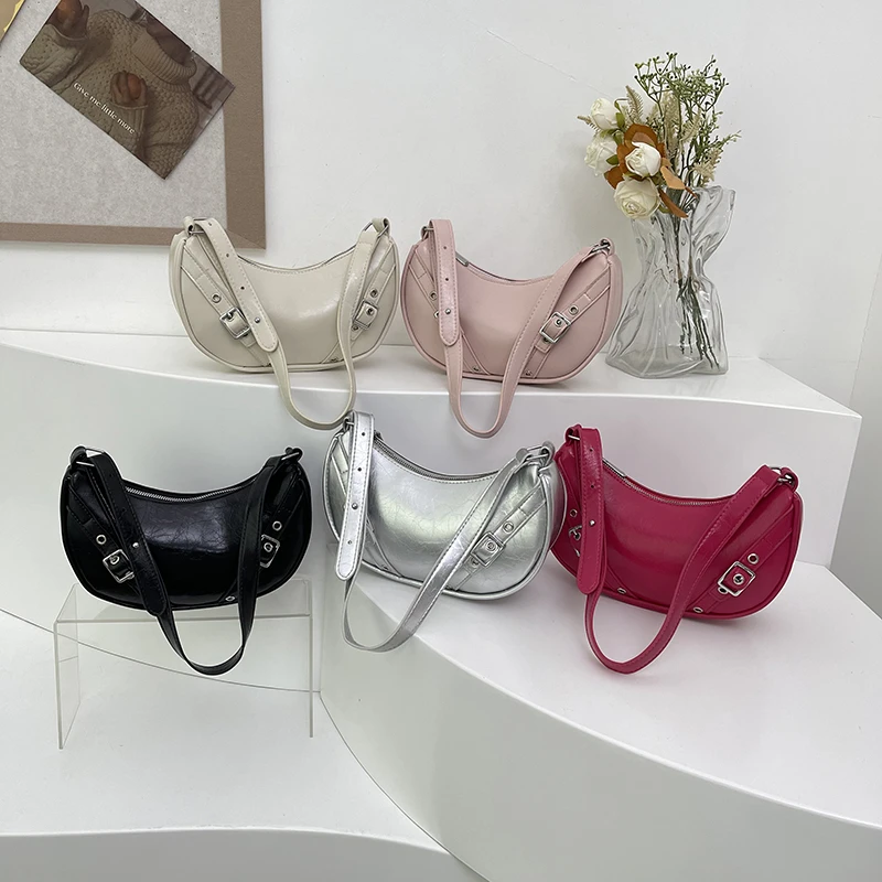 

Fashion Japanese Y2K Female Underarm Bag PU Leather Luxury Women Shoulder Bags Unique Ladies Crossbody Bags Small Tote Handbag