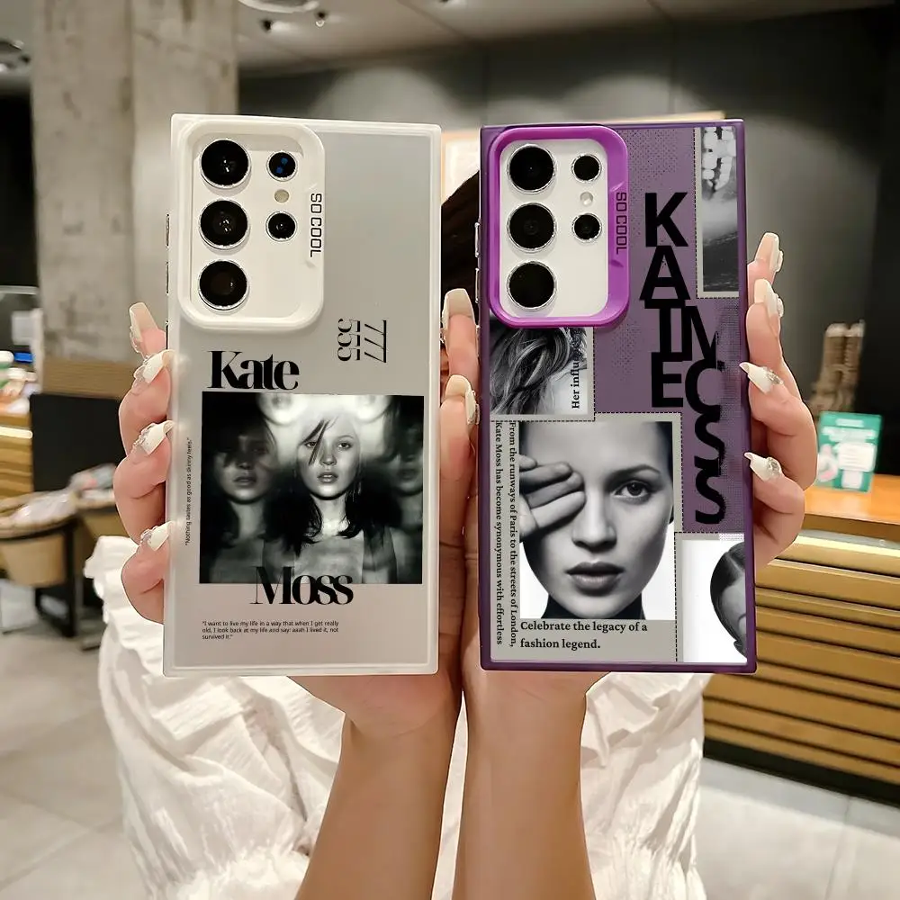 كيت M-Moss العصرية قضية الهاتف لسامسونج غالاكسي S25 حافة S24 S23 S22 S21 S20 الترا فوندا سيليكون الفضة جراب هاتف