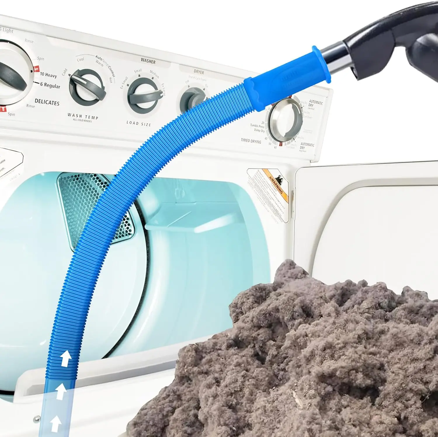 Sealegend Dryer Vent Cleaner Kit Vacuum Hose Attachment Compatible with Most Vacuum Cleaner, Quickly Lint Remover Cleaning