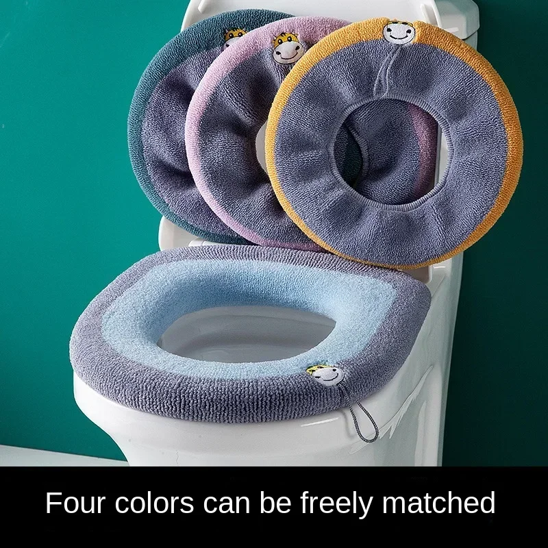 Superior Washable Toilet Seat Universal Winter Thickened Toilet Seat Square Household Cushion Toilet Seat Cushion with Handle