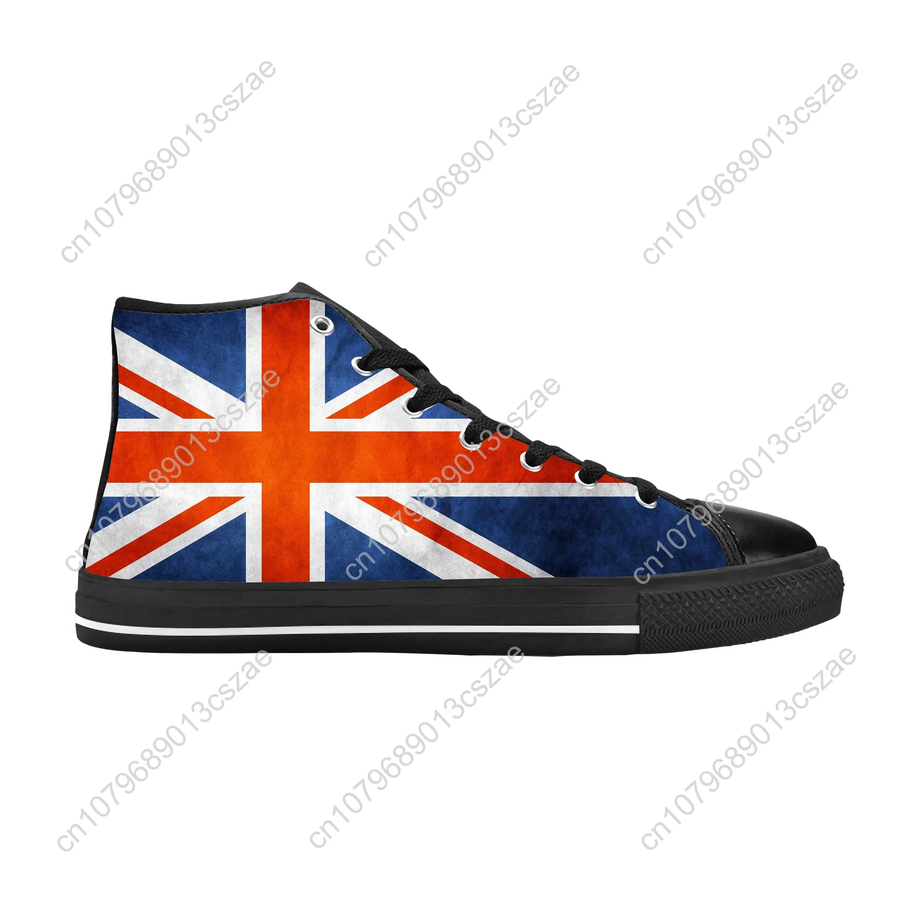 UK England Union Jack British Great Britain Flag Casual Cloth Shoes High Top Comfortable Breathable 3D Print Men Women Sneakers