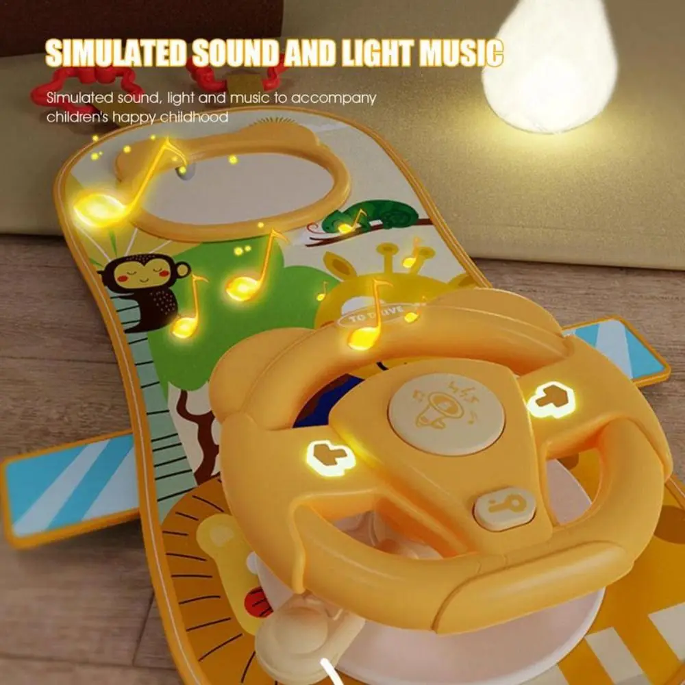 Volante de simulación, asiento de coche, juguete con luz, simulación Musical de 360 grados, juguete de plástico