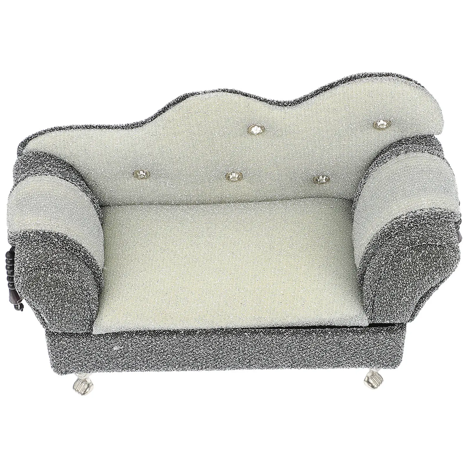 

1Pcs Sofa Shape Jewelry Box Premium Cloth Cotton Jewelry Organizer Desktop Decoration Storage Case for Rings Earrings