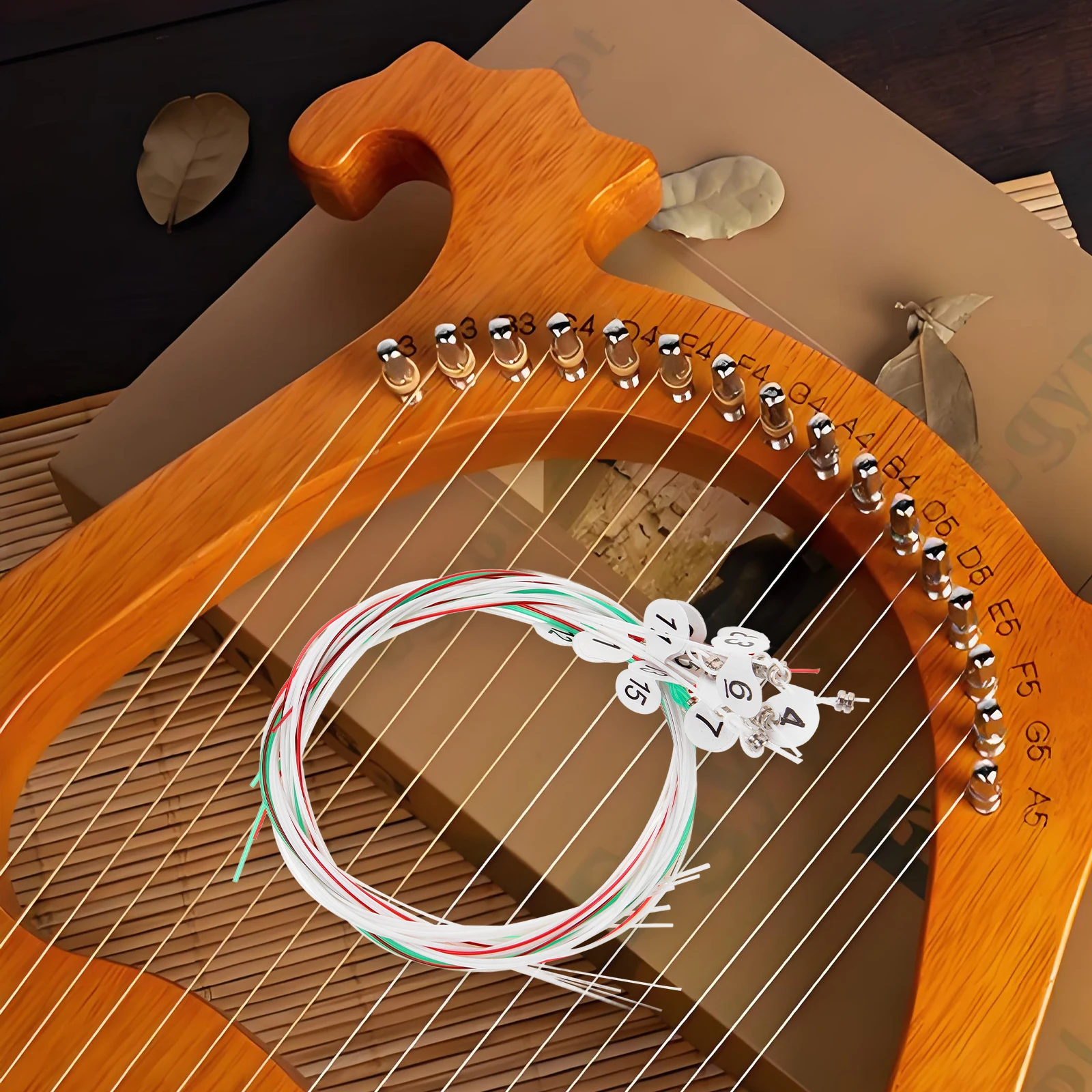 

15 Pcs Strings Harp Instrument Instruments Mini Brass Small Stringed Lyre Accessory Musical Parts