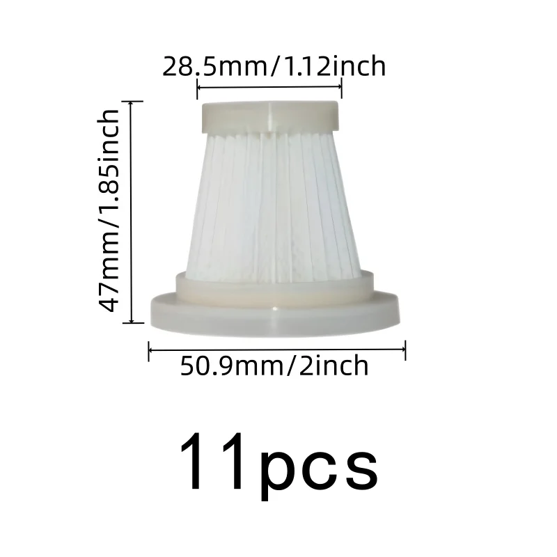 11 pcs Washable Filter Cartridges with Washable Reusable Design, ideal for Handheld Vacuum Cleaner and Car Wireless Vacuum