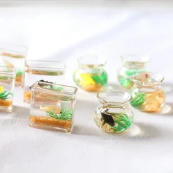 Dollhouse Creative Mini Goldfish Bowl Miniature Toy Model for Doll House Furniture Decoration Accessories