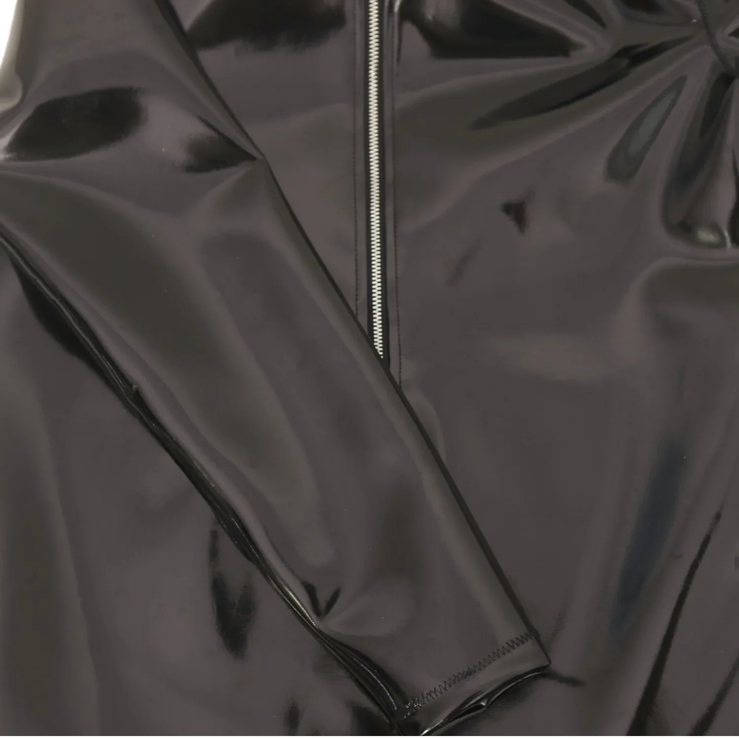 Nova moda pano látex camisetas masculinas manga longa pvc brilhante homem topos punk boate tshirts homem moldar corpo magro palco wear