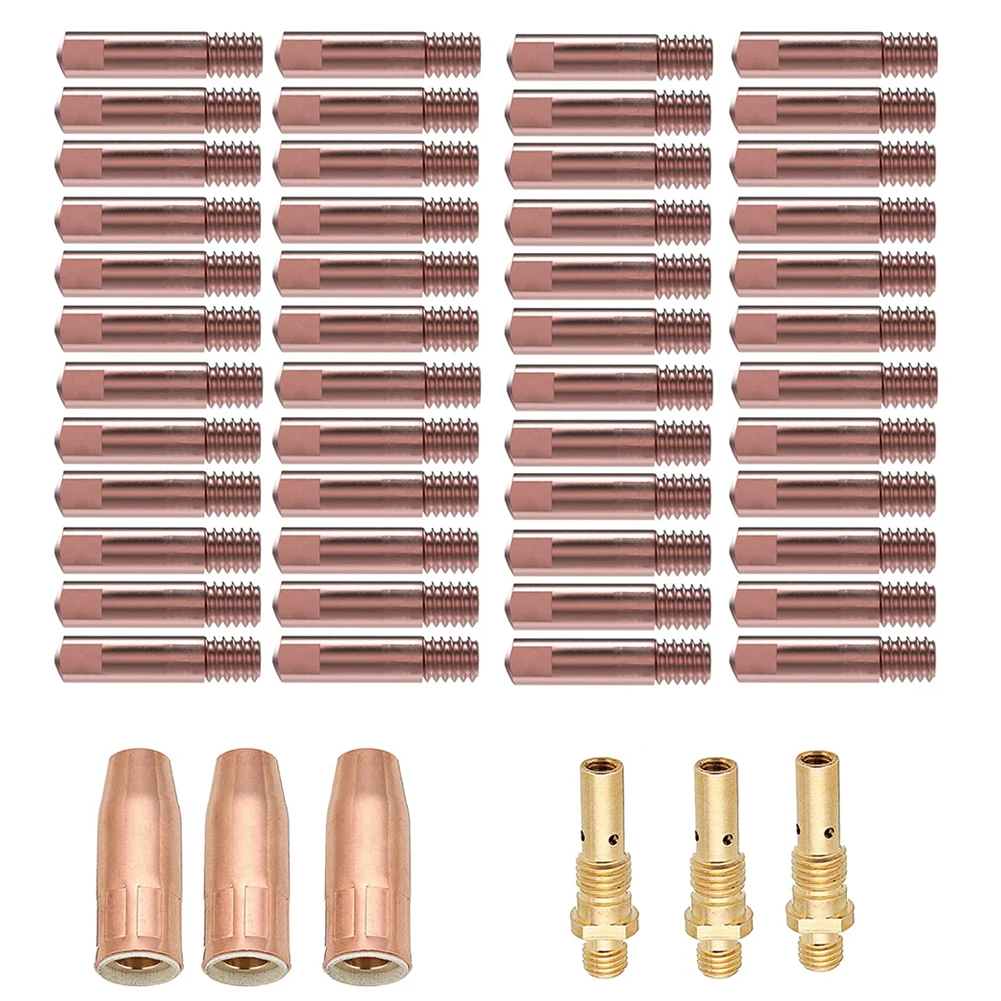 46 قطعة مجموعة ملحقات لحام MIG مع 3 قطعة فوهات الغاز 21-50 1/2 بوصة موزع الغاز 35-50 أداء مستقر وموثوقية عالية