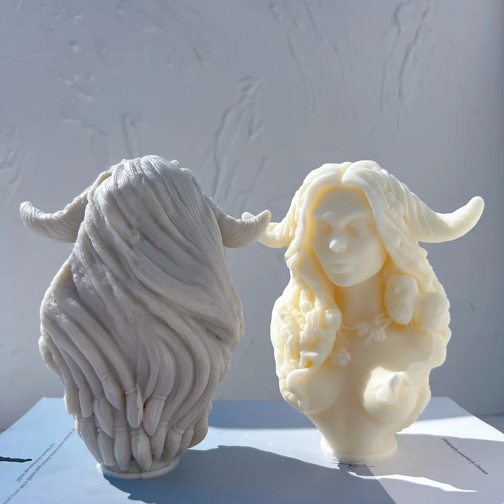 Imagem -04 - Lady Statue Silicone Candle Mold Arte Grega Escultura Mulher Ferramenta de Cera Deusa Busto Molde