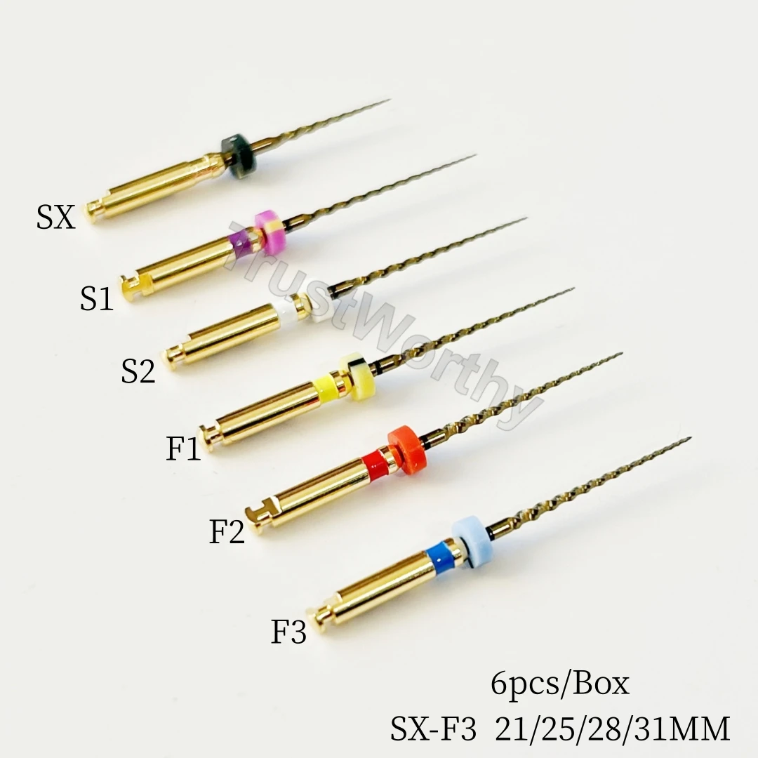 

4Size Dental Endo Files NiTi Rotary File Root Canal Engine Gold Taper Nano Coat Sharp