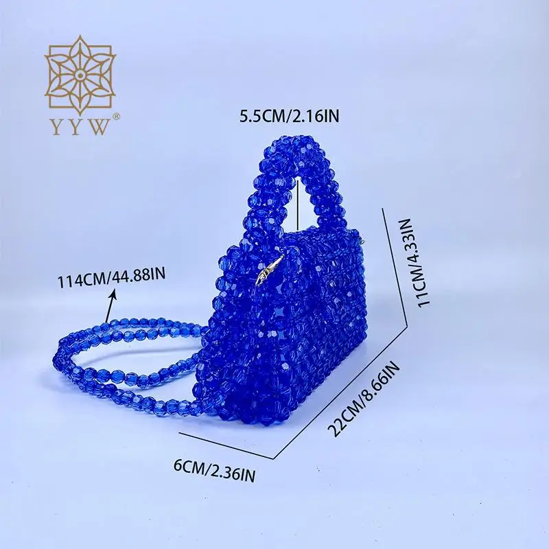 Borsa con pochette in acrilico borsa da sera da donna con perline di cristallo elegante borsa con manico superiore trasparente di alta qualità per