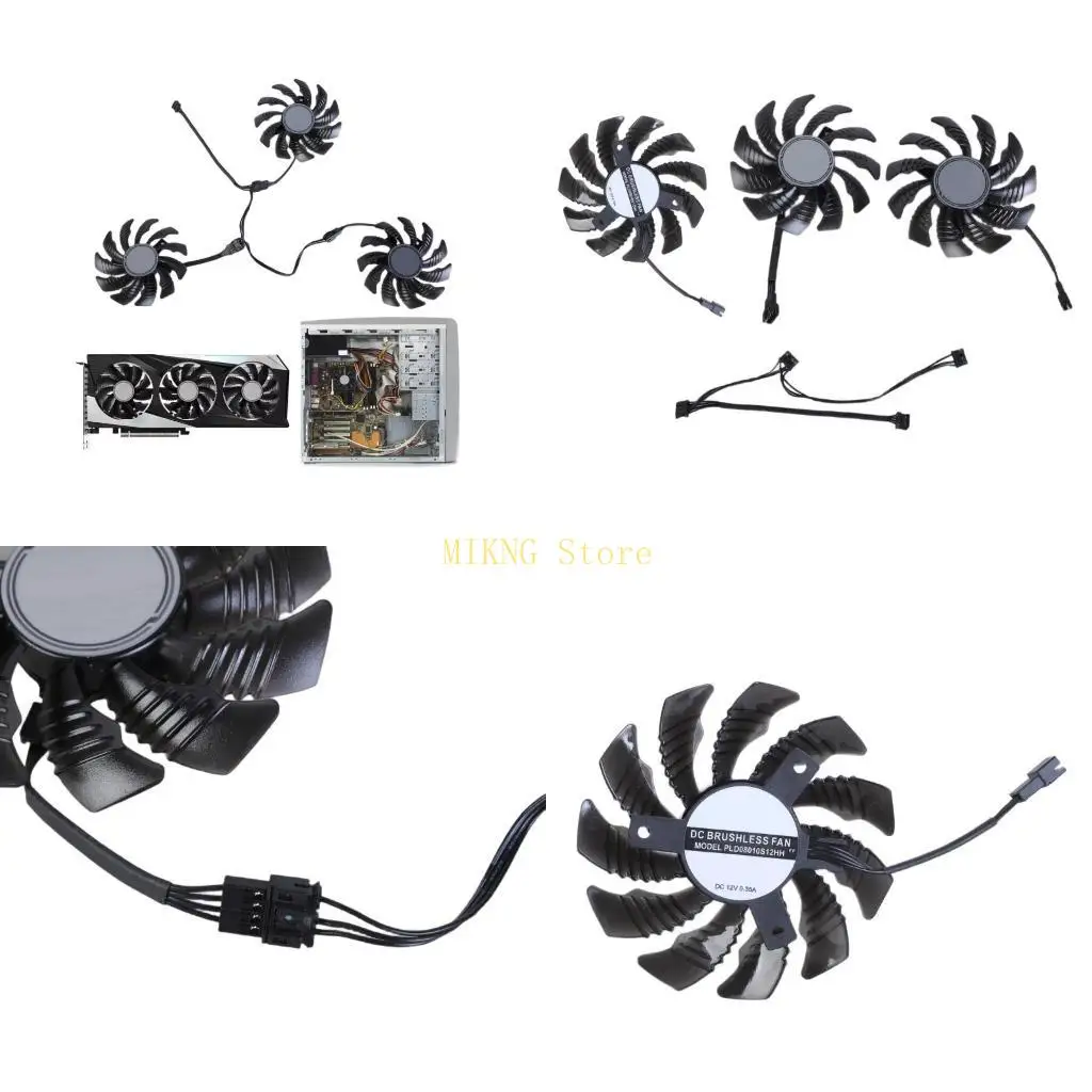 

Graphics Card Cooling Fan for RTX3050 3060 3060TI Video Card Optimaled Cooling 4Pin PLD08010S12HH Quiet Fan 3PCS best sale