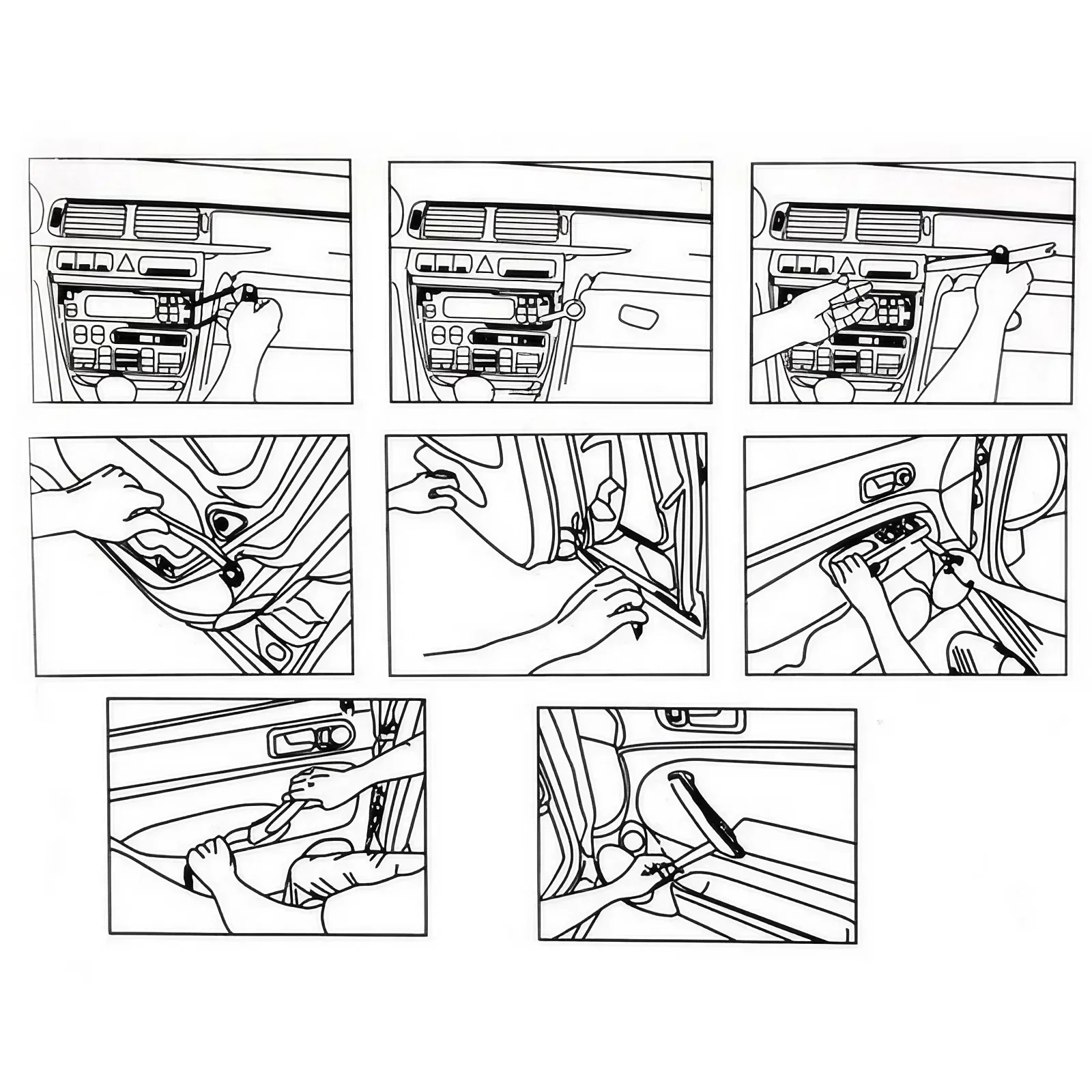 4 in1 مجموعة أدوات إزالة حواف الباب التلقائي مجموعة أدوات تفكيك إصلاح البلاستيك الداخلي للسيارة أدوات الملاحة عالية الجودة لسهولة الاستخدام