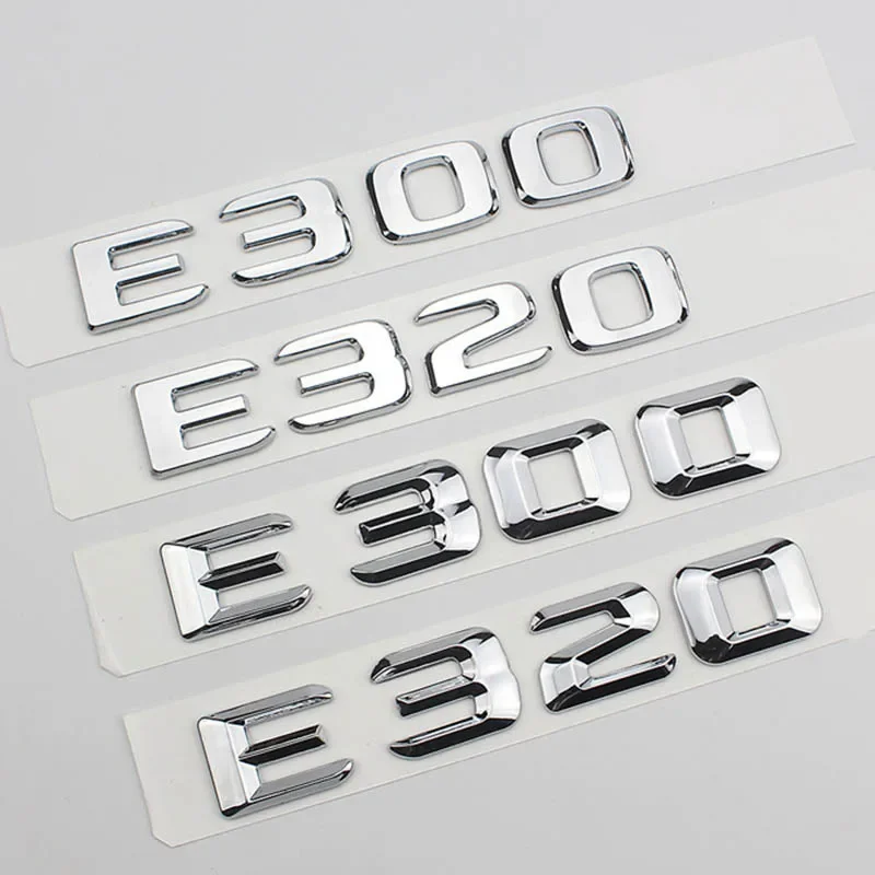 3D ABS Chrome Silver Letters For Car Stickers E200 E220 E260 E270 E300 E320 W212 W213 Trunk Emblem Logo Badge Accessories