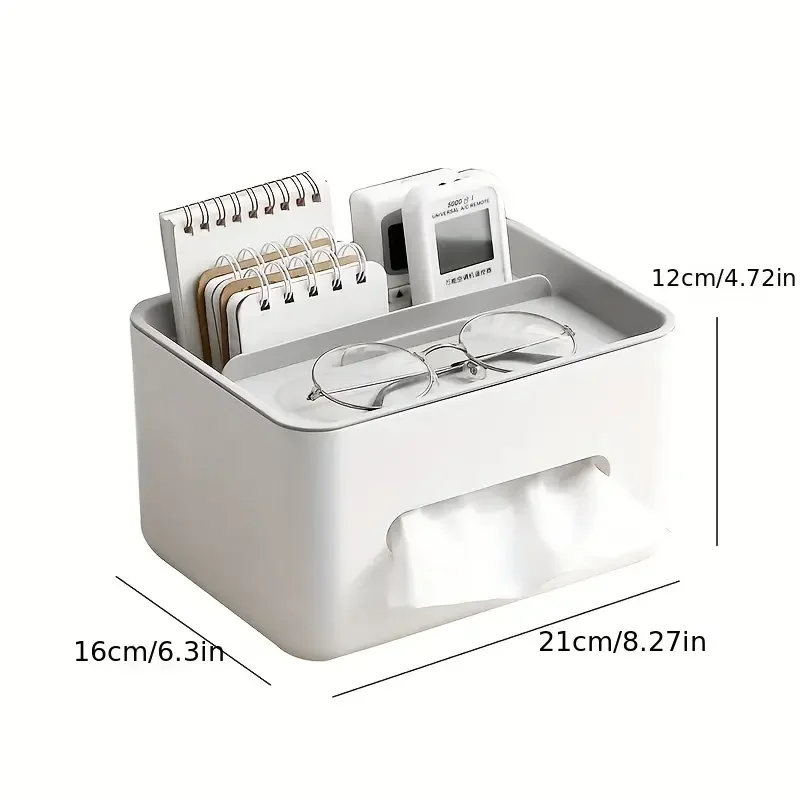 1pc Multifunctional Desktop Storage Box, Tissue Box, Drawer Paper Box, Sundries Storage Rack Desk Storage Organization