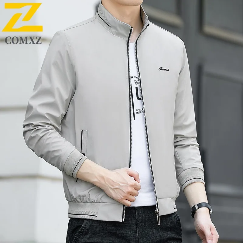

COMXZ M 8XL Plus Size Coat Men Jacket Spring Autumn Korean New Mens Wear Stand Collar Versatile Sport Casual 812