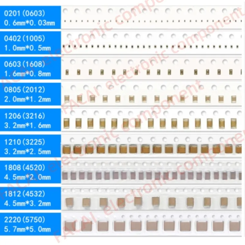 1200 Uds 0402 kit de condensadores SMD 30 valores * 40 Uds 1PF-10UF paquete de componentes electrónicos condensador Kit surtido muestras DIY