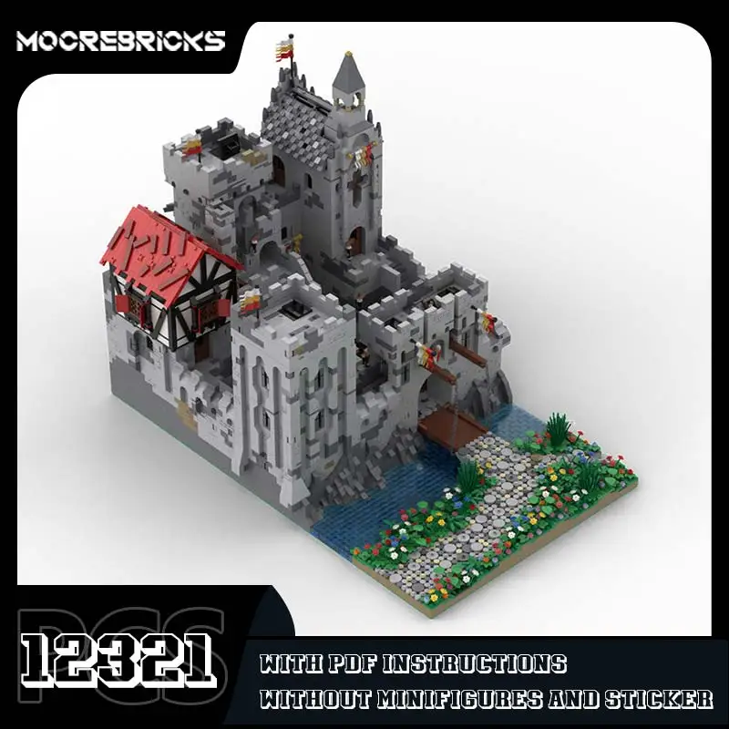 Modular Architecture The Highstone Fortress Model MOC-45559 Medieval Castle Building Blocks Bricks Classic Toy Kids Puzzle Gift