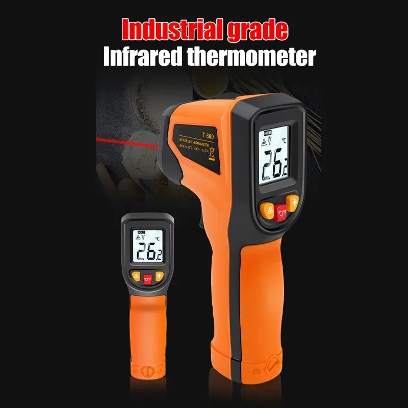 

-50~600℃ Infrared Thermometer Industrial Handheld Temperature Measuring Instrument Cooking Tester Oven Engine Surface Temp Read