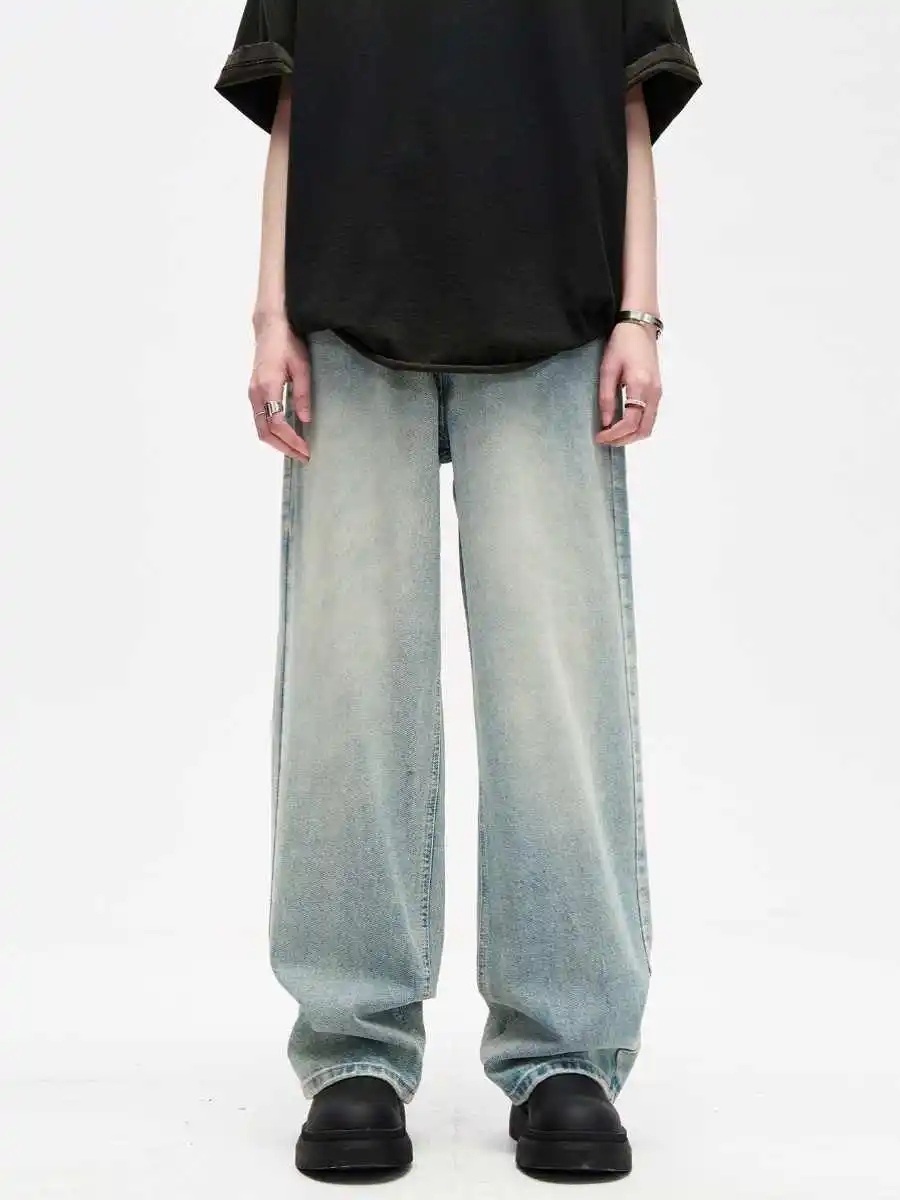 

Женские светло-голубые джинсы-бойфренды Y2k в японском стиле 2000-х годов, широкие джинсовые брюки, винтажные мешковатые джинсовые брюки в стиле Харадзюку, одежда 2025