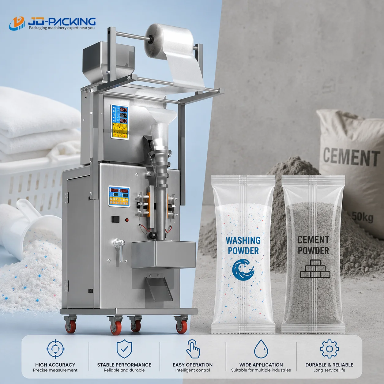 Automatic Powder Packing Machine Coffee Silage Detergents Mini Cement Nigeria Powder Packing Packaging Machine