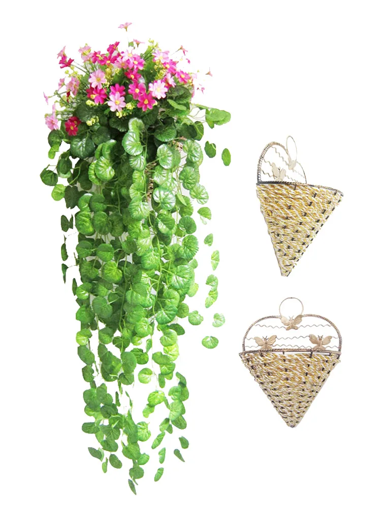 Hanging Flower Wall Decoration Ivy Pastoral Fake Flower Simulation Rattan Wall Hanging Wall Flower Art Green Plant Wall Vine Set