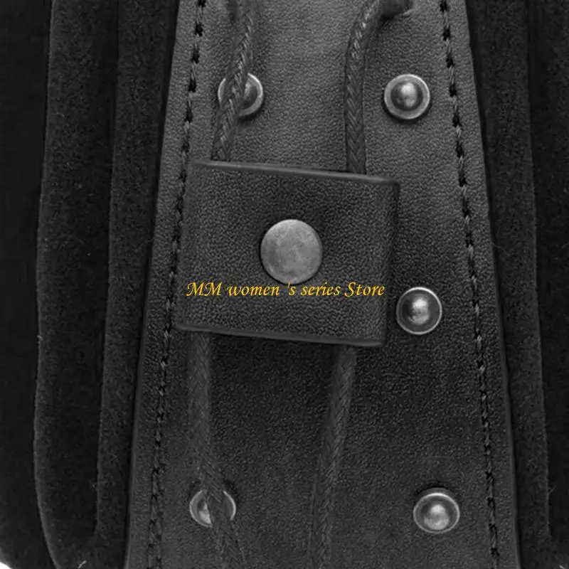 

Q39C Medieval Cosplay Waist Bag, Medieval Leather Waist Pack Leather Rivet Waist Coin Pouches for Cosplay Party, Halloween