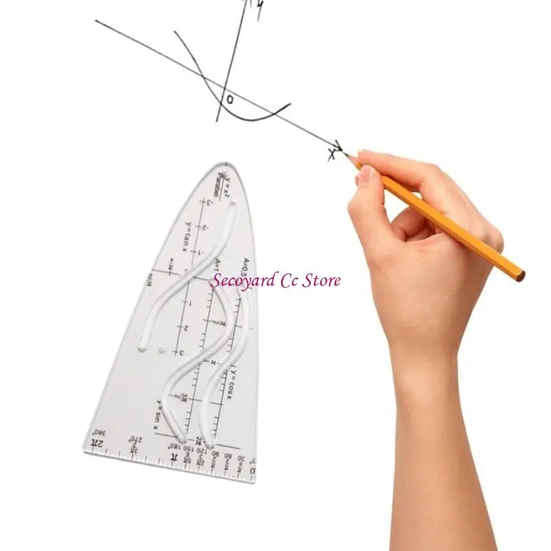 N3UC Coseno Righello Parabola Righello Studente Ufficio Designer Pittura Parabola Stencil