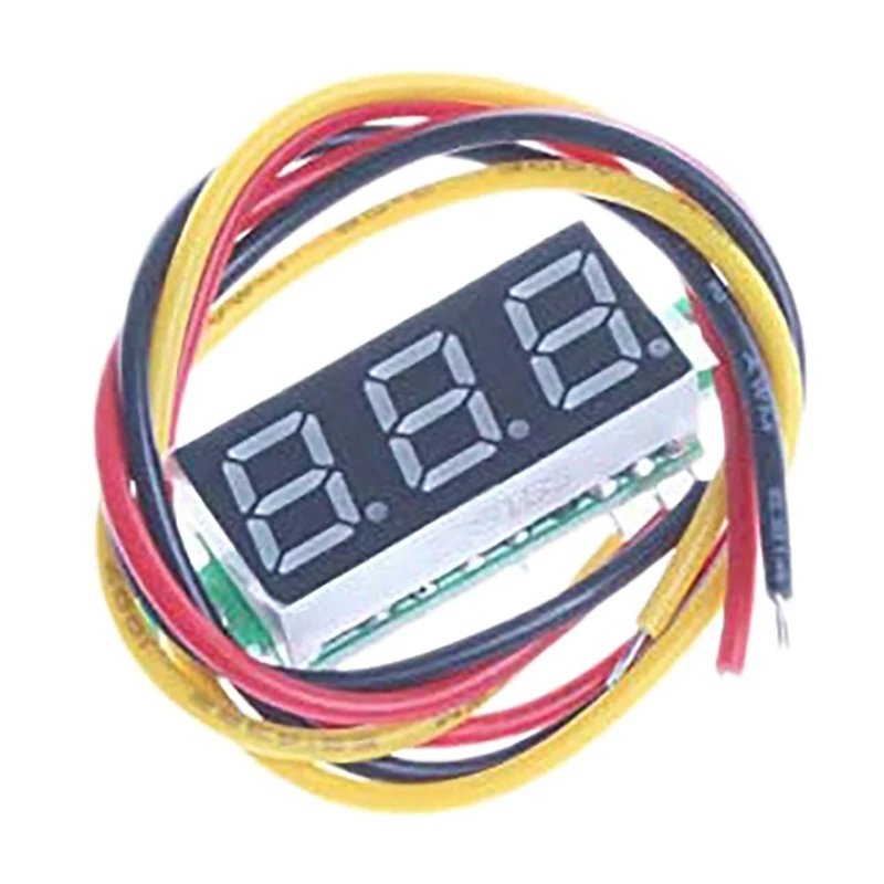 

0.28 Inch LED Ultra-Small Dc Digital 0-100V Voltmeter Voltage Tester Three-Color Display 4-40V Power Supply (2-Wire)