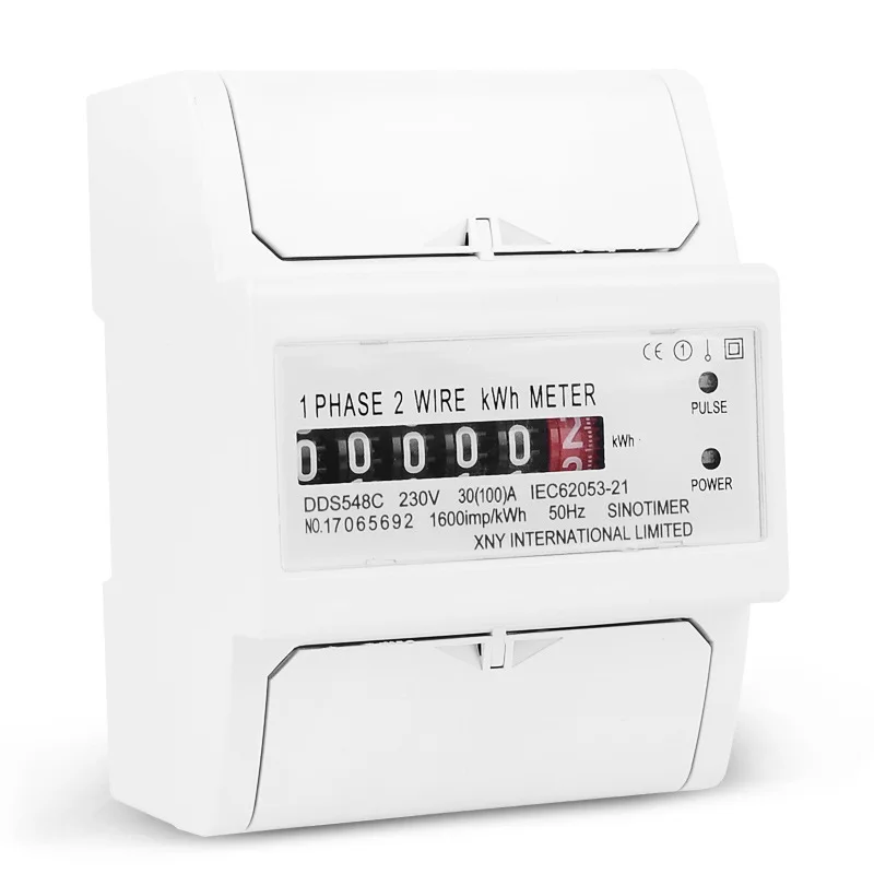 

DDS548C AC230V 30-100A Single Phase 2 Wire Digital Wattmeter Electricity Cost Measuring Meter 4P Energy Meter DIN Rail Mount