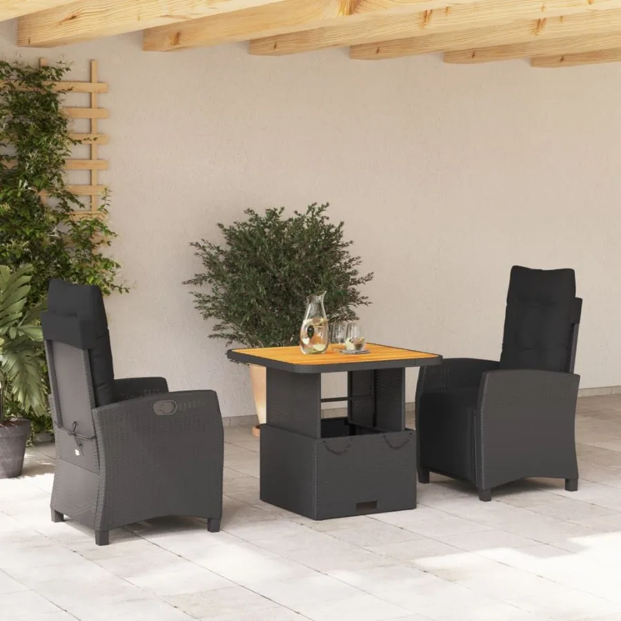 

Garden Dining Set Black and brown