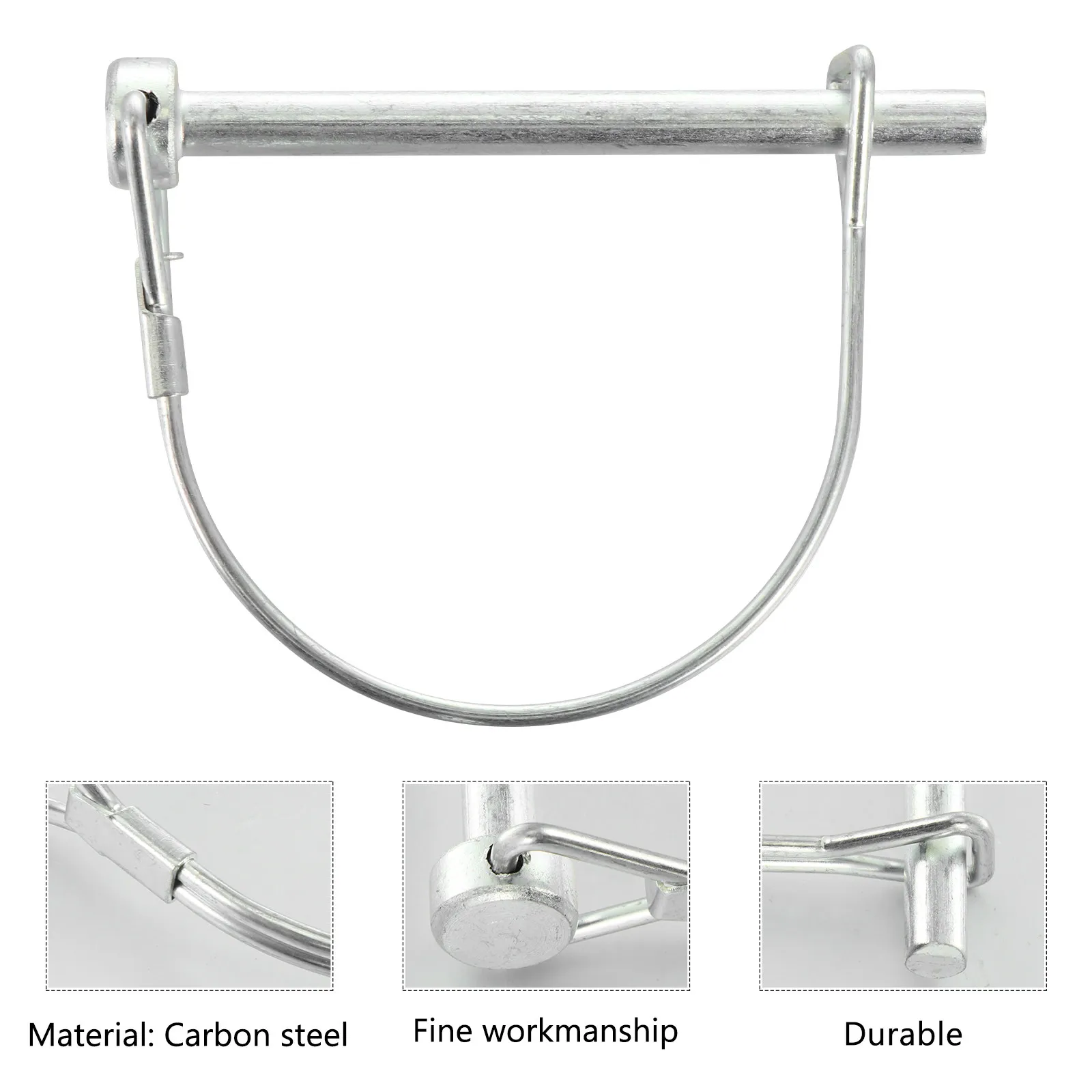 10Pcs Square Locking -Shaped Shaft Lock Pin Metal Wire Clip for Trailer Coupler Farm Truck Gardening Safety Fastener