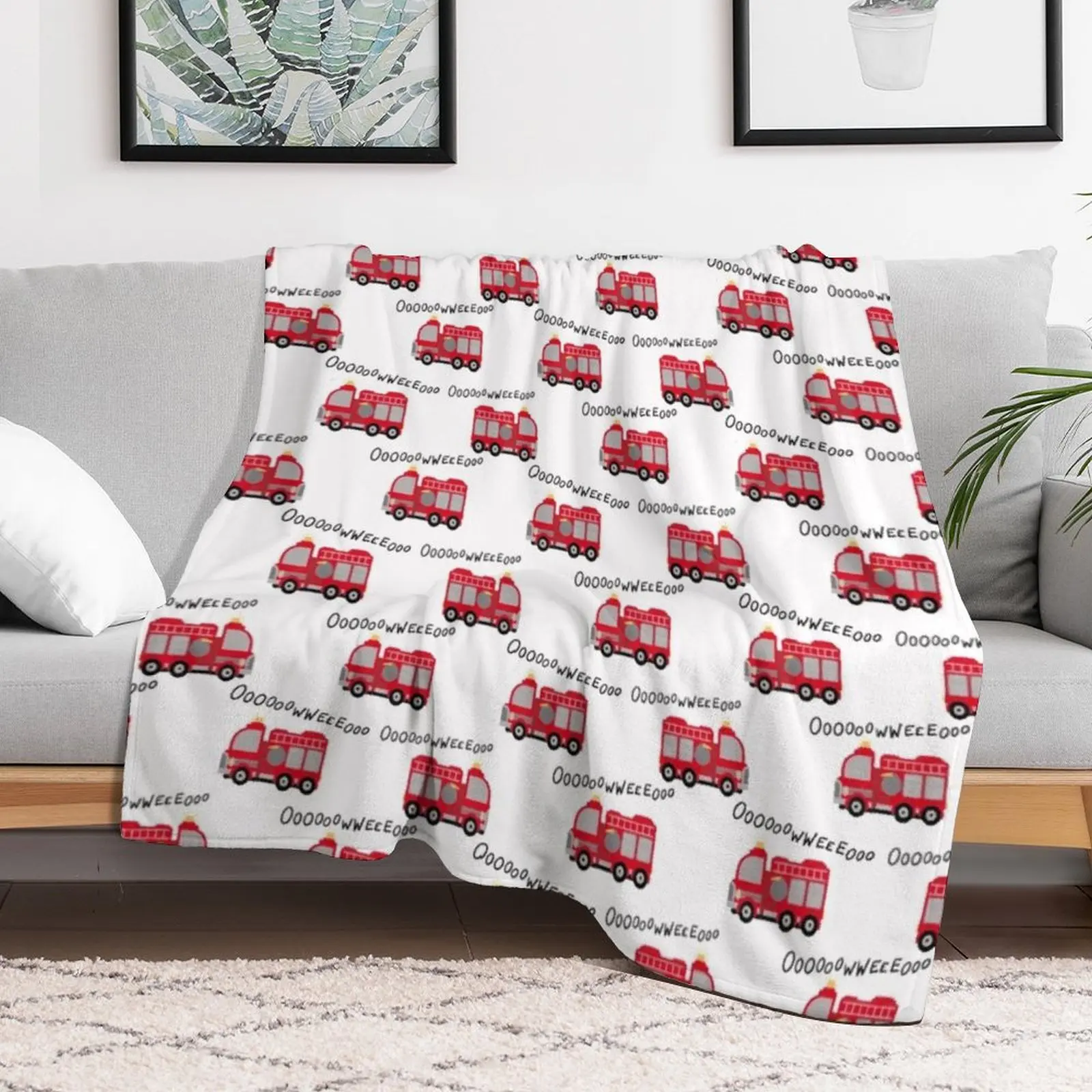 New Firetruck - Red & White Throw Blanket decorative for winter Blankets