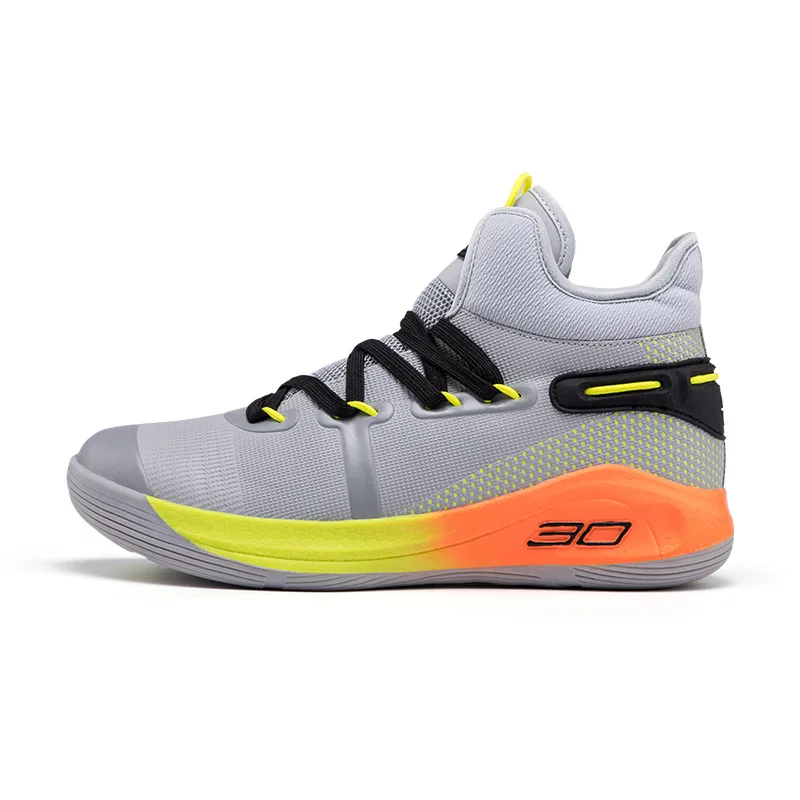 

Shock-absorbing Basketball Shoes 2024 New High-top Men's Youth Mesh Non-slip Breathable and Wear-resistant Running Sneakers