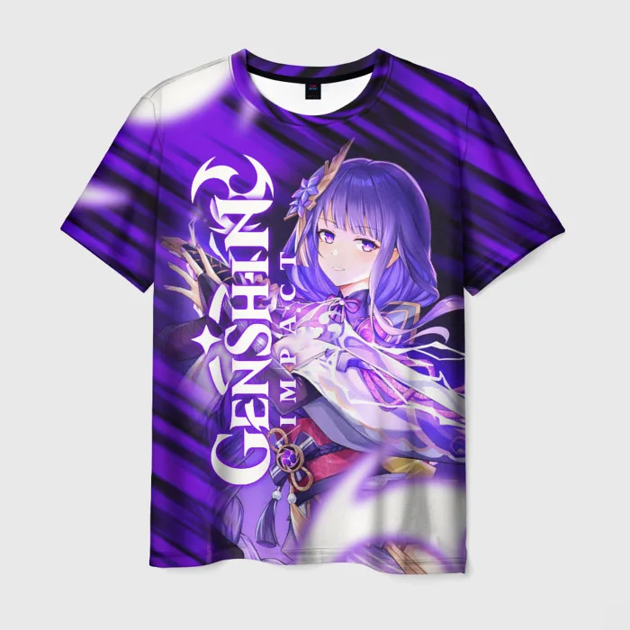 Anime Game Genshin Impact Raiden Shogun Print T-shirts 3D Men/Women Short Sleeve Tee Shirt Harajuku Kid Top Oversized Streetwear