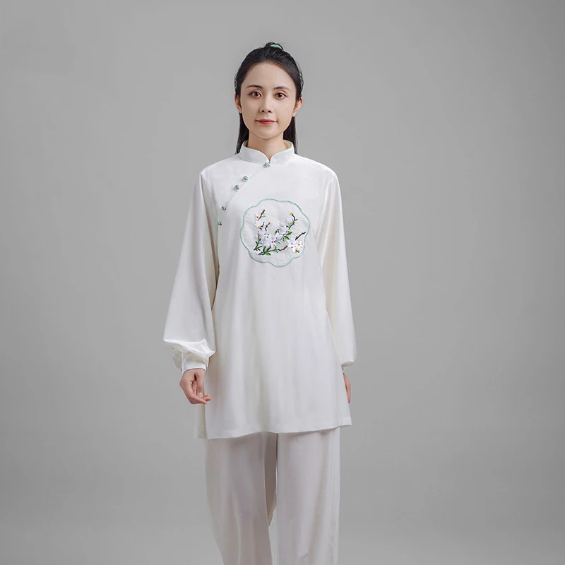 Kun Master verdicken Samt Taichi Uniform elegante Winter Kampfsport Anzug Stickerei Kung Fu Kleidung Taiji für Frauen