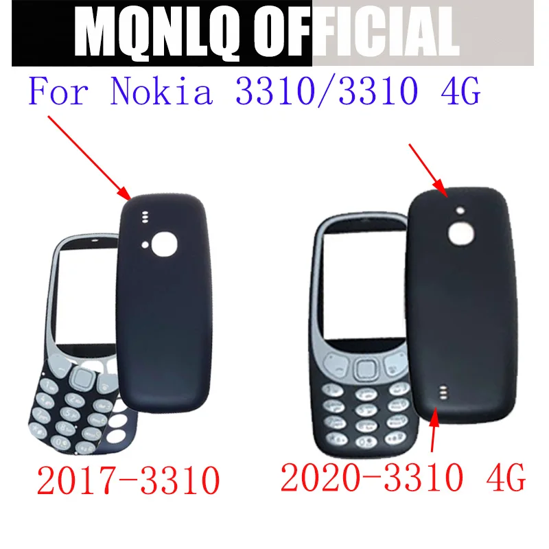 Juego completo para Nokia 3310 3310 4G, carcasa frontal, marco medio con Panel táctil, cristal, funda para puerta de batería y teclado