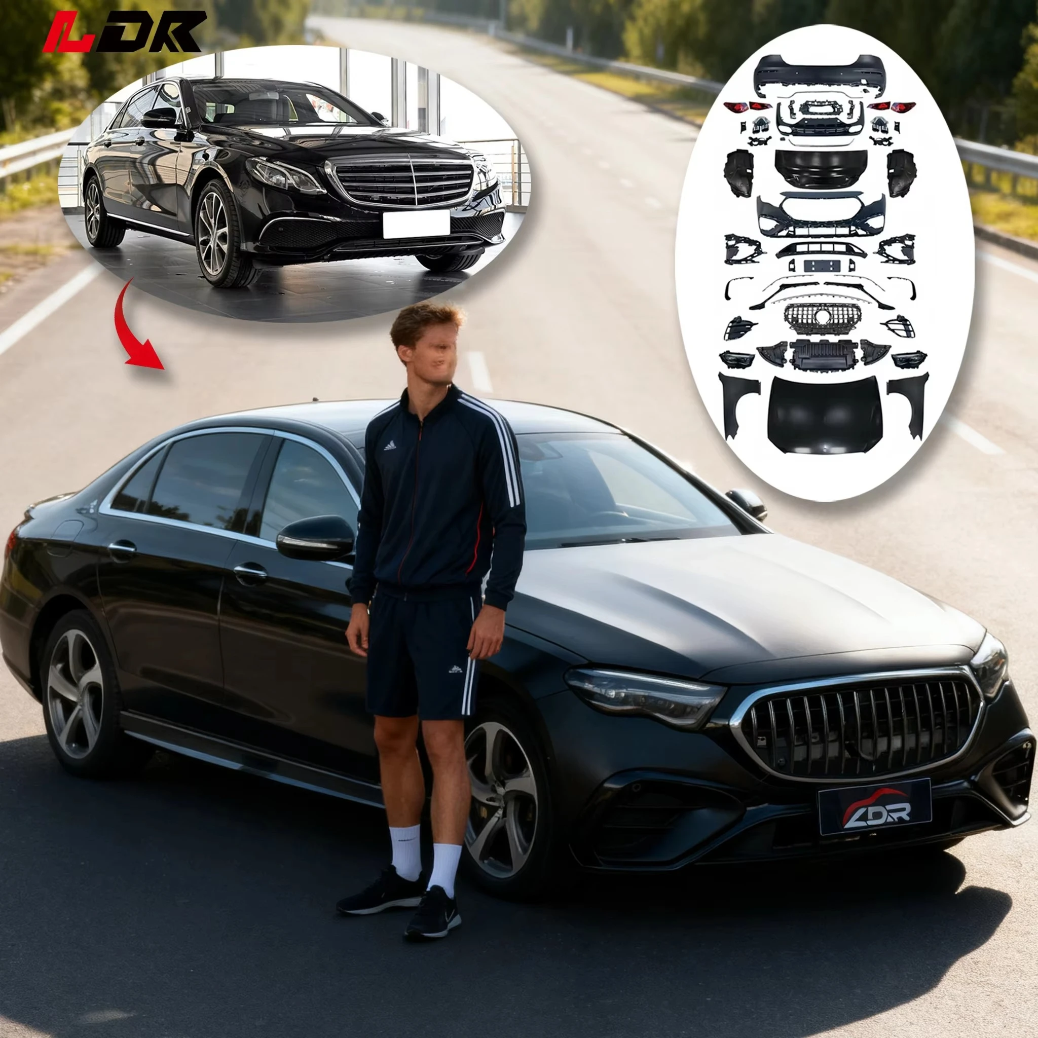 

For E Class W213 2016-2023 Upgrade to W214 E53 2025 New Factory Direct Sale Body Kit Car Bumpers Old to New