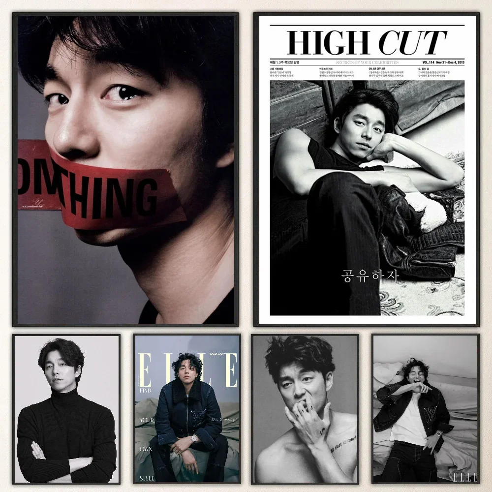 1pc Kpop Gong Yoo Poster Self-adhesive Art Waterproof Paper Sticker Coffee House Bar Room Wall Decor