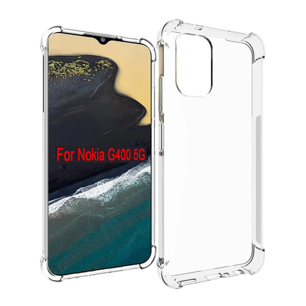 حافظة شفافة وناعمة من مادة TPU لهاتف Nokia G400 (5G) مقاس 6.58 بوصة، غطاء وسادة Aia غير قابل للانزلاق