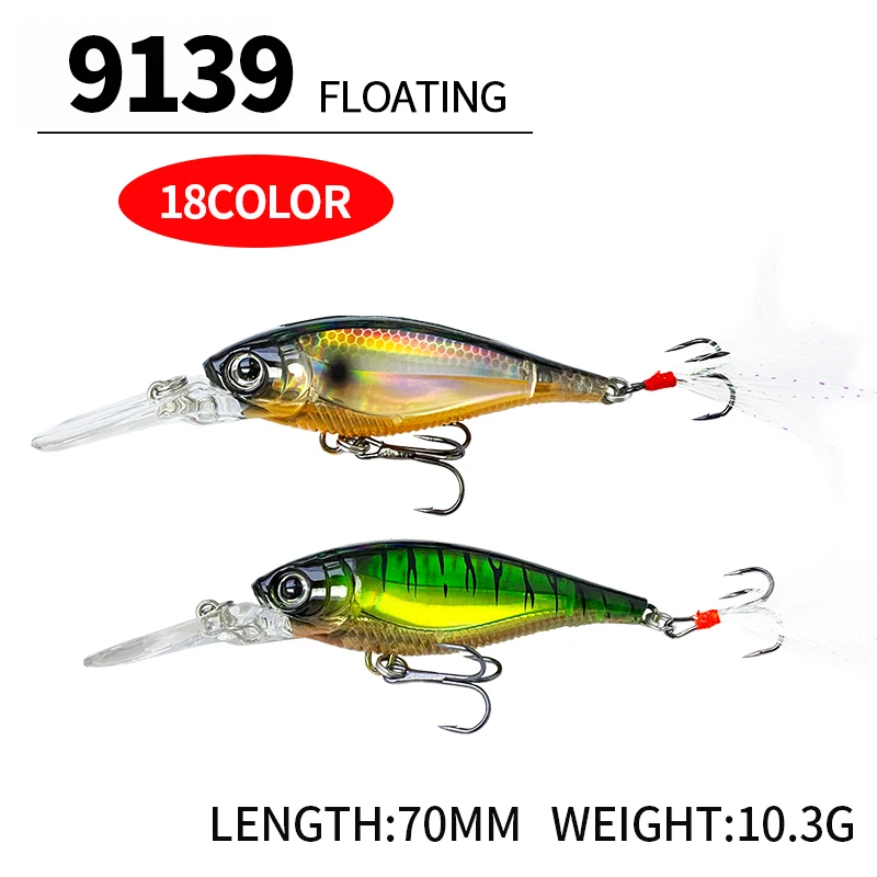 

Floating Minnow 70mm 10g Jerkbait Crankbait Shad Hard Bait Deep Diver Fishing Lure Casting Bass Pike Isca Pesca Artificial Bait