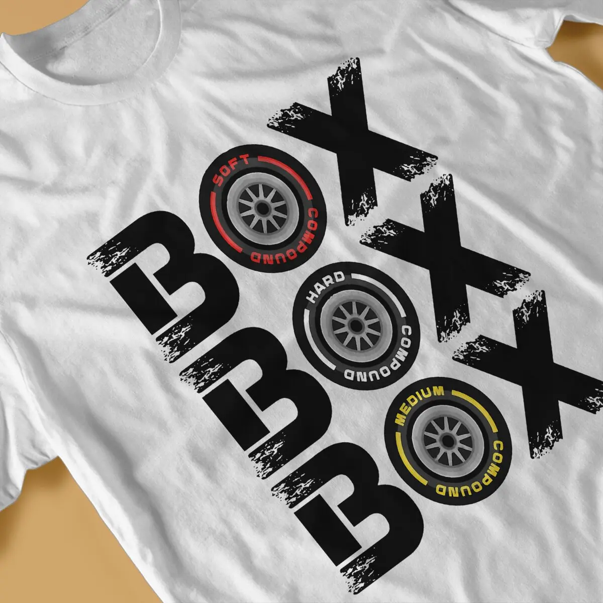 Box Box Box F1 Tyre Compound F1 Formula 1 T Shirt Graphic Crewneck TShirt Polyester Short Sleeve