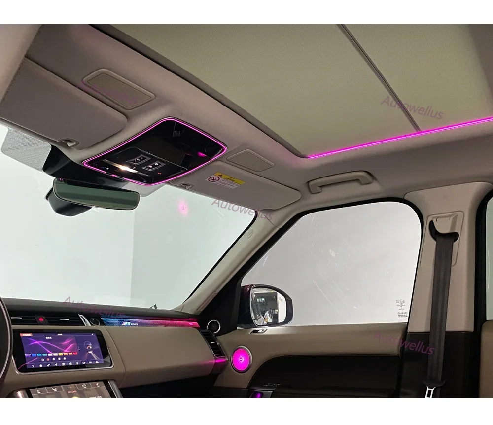 Suitable Ambient Light for Range Rover Vogue Sport 2014 2015- 2022 LED Atmosphere Decoration Lamp, Interior Door Lampwith Emblem
