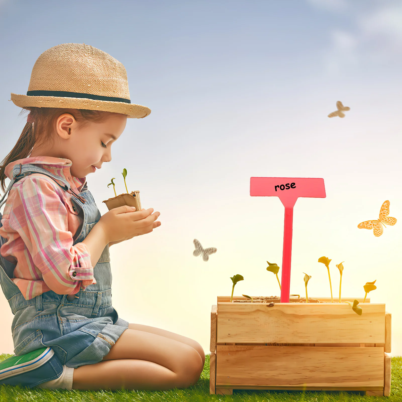 

10Pcs Plant Tags Waterproof Garden Labels Nursery Insert Markers Reusable Durable Red Size S for Professional Nurseries